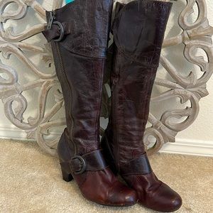 BORN Crown High Heeled Distressed Knee High Boots